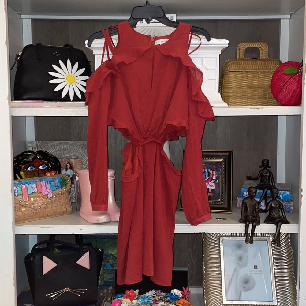 Red Carter Rhiannon Cutout Mini Dress SZ M EUC - Picture 4 of 5
